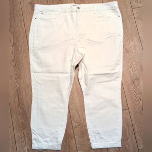 NYDJ Jeans Womens Plus 24w 24 Ankle Capri White Denim Jeans Crop Stretch NEW
